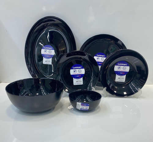 سرویس غذاخوری ۲۶ پارچه لومینارک مدل دیوالی مشکی