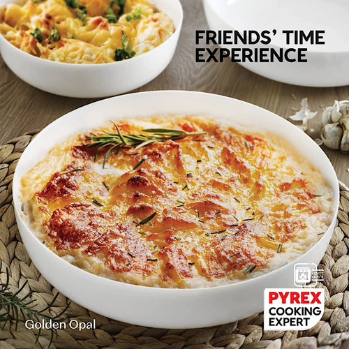 ست تابه سه تایی پیرکس مارک گلدن اپال مدل لب طلا و ساده