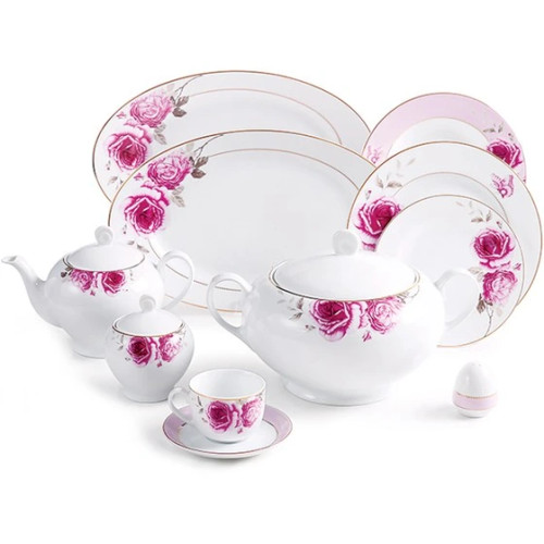 سرویس چینی زرین ۱۰۲ پارچه مدل رز فلاور