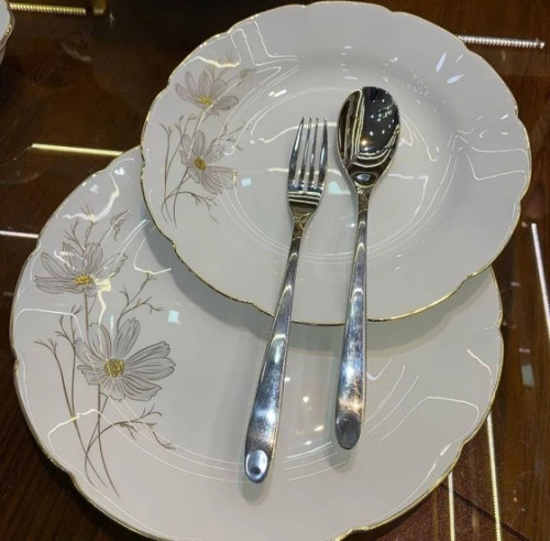 سرویس ارکوپال مدل نیلوفری ژالین لب طلا