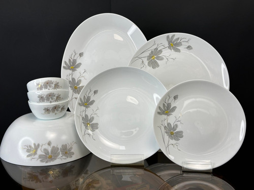 سرویس ارکوپال ۲۶ پارچه طرح ژالین طلایی و طوسی