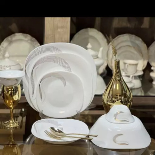 سرویس ارکوپال ۲۶ پارچه مدل مربع شمل طلا